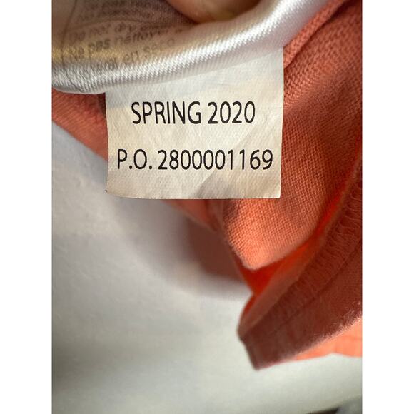 Carhartt Salmon & Yellow Crew Neck Logo T-Shirt Short Sleeve EUC Sz Sm Cotton - Picture 8 of 8